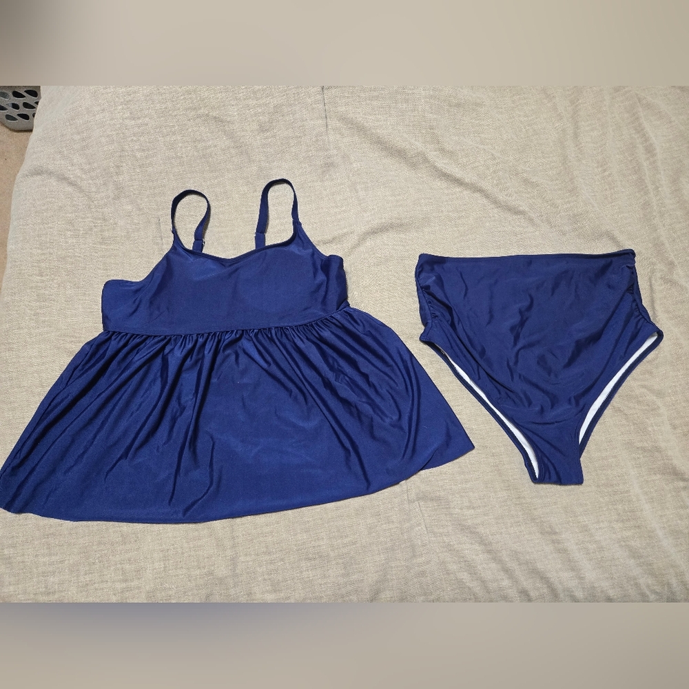 Maternity Two Pieve Navy Swim Suit